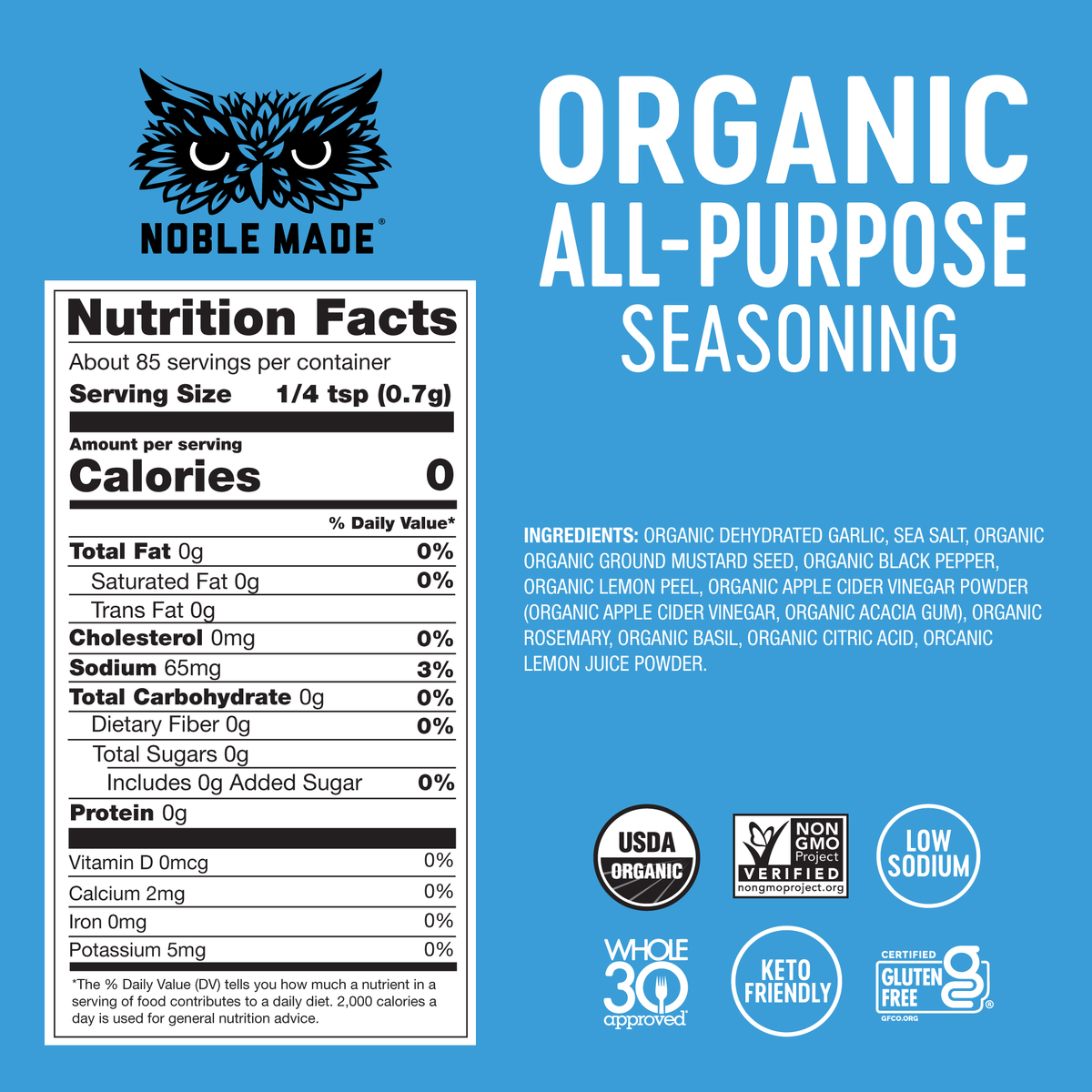 SALT FREE ORGANIC ALL PURPOSE SEASONING